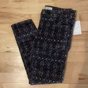 Free People printed velvet pants